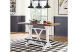 Valebeck White/Brown Counter Height Dining Table from Ashley - Luna Furniture