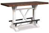 Valebeck White/Brown Counter Height Dining Table from Ashley - Luna Furniture