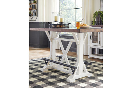 Valebeck White/Brown Counter Height Dining Table from Ashley - Luna Furniture