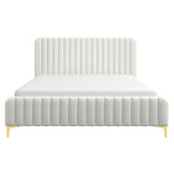 Valery Cream Queen Upholstered Platform Bed from Ashcroft Furniture - Luna Furniture