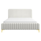 Valery King Size Cream Boucle Platform Bed King from Midinmod - Luna Furniture