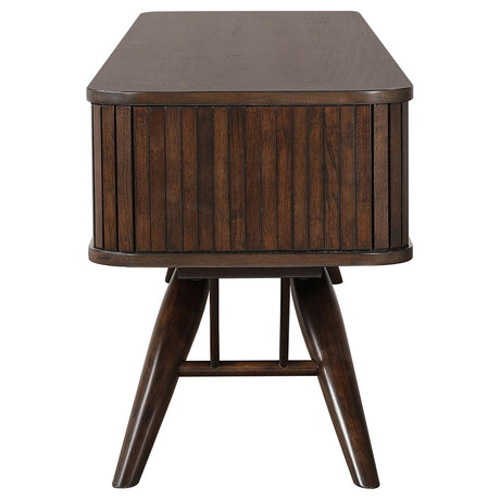 Valna Walnut Rectangular 71" TV Stand with Sliding Doors from Coaster - Luna Furniture