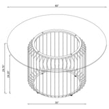Veena Clear and Chrome Round Glass Top Dining Table from Coaster - Luna Furniture