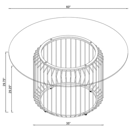Veena Clear and Chrome Round Glass Top Dining Table from Coaster - Luna Furniture
