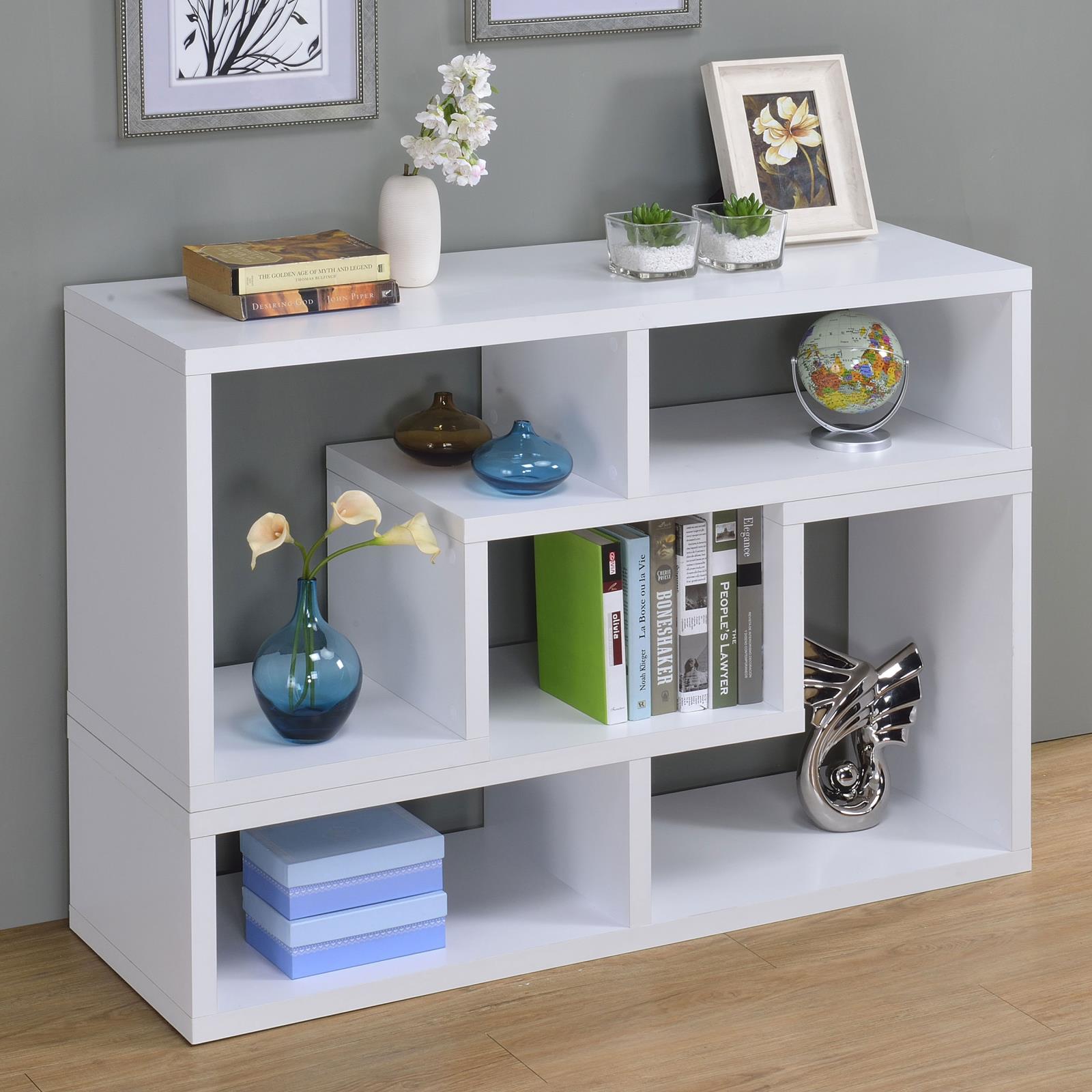 Velma Convertible TV Console and Bookcase White - Luna Furniture