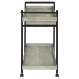 Ventura Gray Driftwood 2-Tier Bar Cart with Storage Drawer from Coaster - Luna Furniture