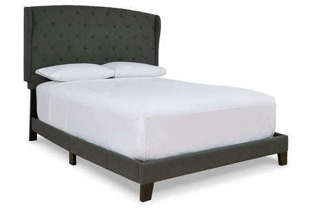 Vintasso Charcoal King Upholstered Platform Bed from Ashley - Luna Furniture