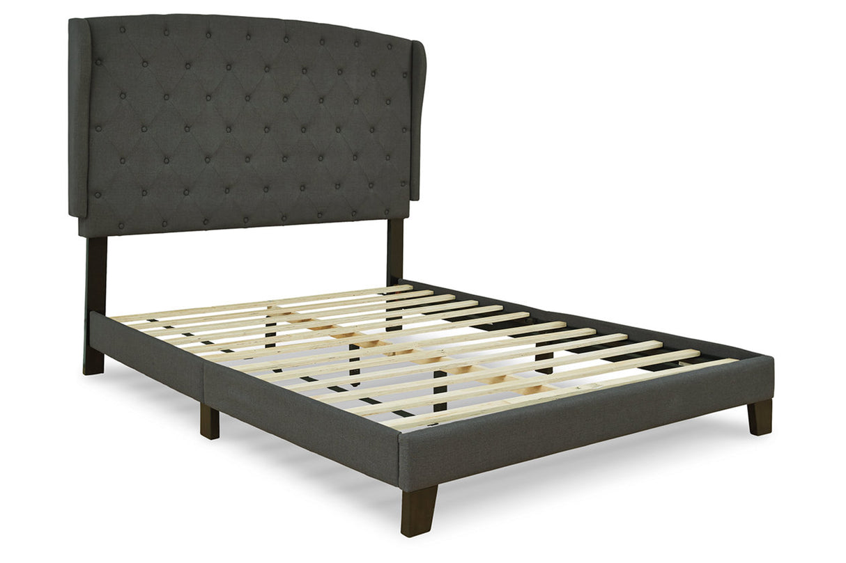 Vintasso Charcoal King Upholstered Platform Bed from Ashley - Luna Furniture