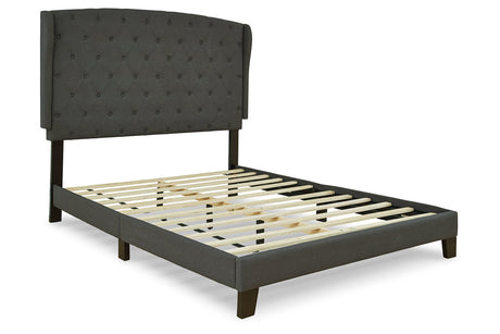 Vintasso Charcoal King Upholstered Platform Bed from Ashley - Luna Furniture