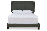 Vintasso Charcoal King Upholstered Platform Bed from Ashley - Luna Furniture