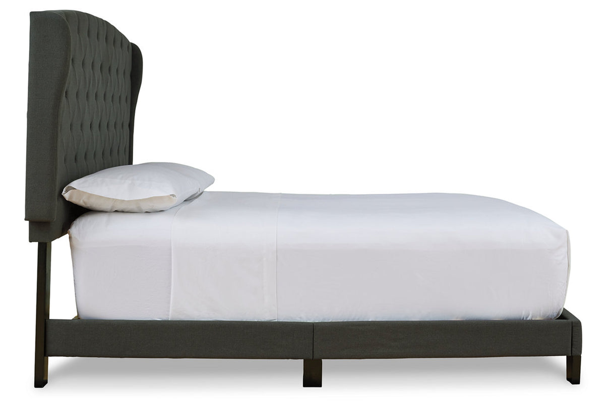 Vintasso Charcoal King Upholstered Platform Bed from Ashley - Luna Furniture