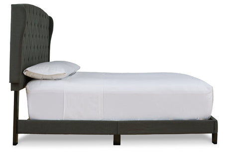 Vintasso Charcoal King Upholstered Platform Bed from Ashley - Luna Furniture