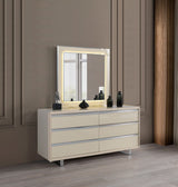 Viola Cream High Gloss Lacquer 4-Piece Queen Bedroom Set from Nova Furniture - Luna Furniture