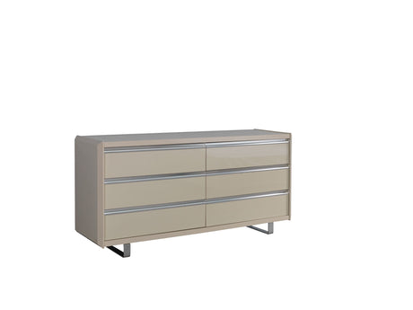 Viola Cream High Gloss Lacquer 4-Piece Queen Bedroom Set from Nova Furniture - Luna Furniture