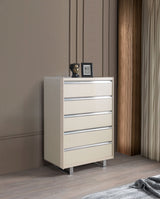 Viola Cream High Gloss Lacquer 4-Piece Queen Bedroom Set from Nova Furniture - Luna Furniture