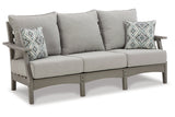 Visola Gray Outdoor Sofa with Cushion from Ashley - Luna Furniture