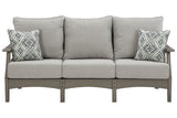 Visola Gray Outdoor Sofa with Cushion from Ashley - Luna Furniture