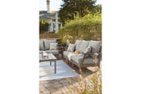Visola Gray Outdoor Sofa with Cushion from Ashley - Luna Furniture