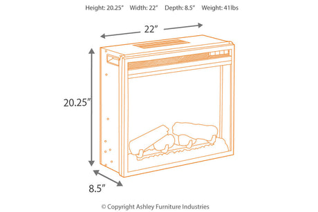 Entertainment Accessories Black Electric Fireplace Insert from Ashley - Luna Furniture
