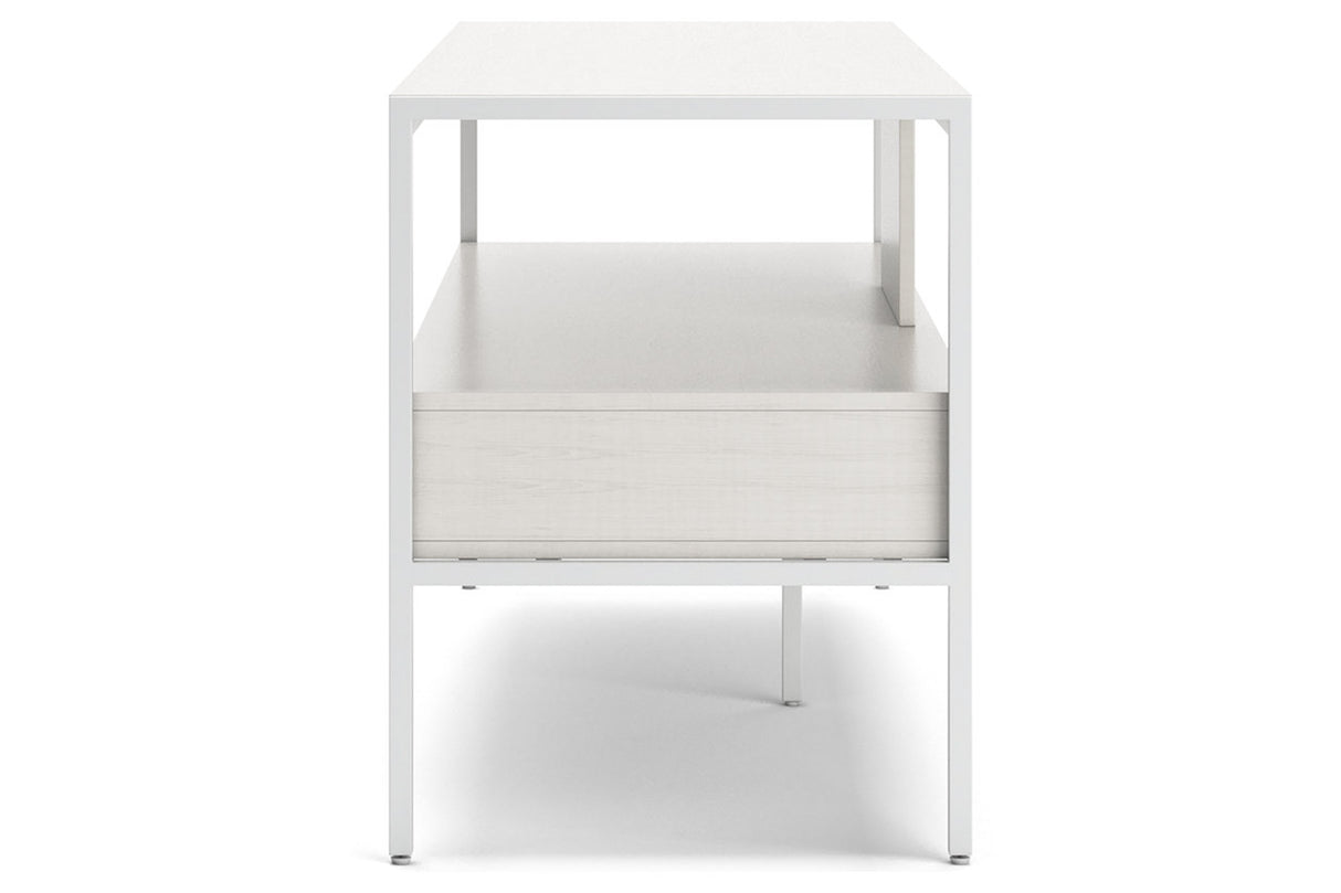 Deznee White 60" TV Stand from Ashley - Luna Furniture