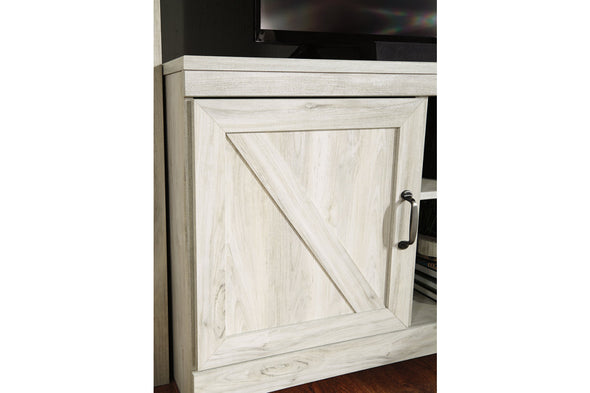 Bellaby Whitewash 63" TV Stand with Electric Fireplace