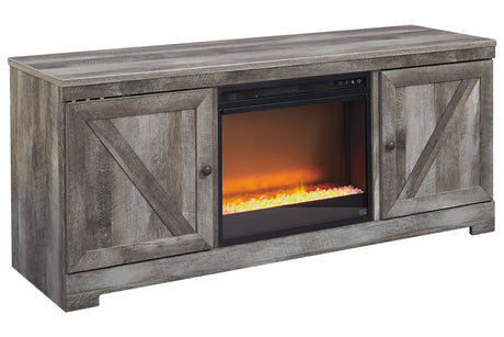 Wynnlow Gray 63" TV Stand with Electric Fireplace from Ashley - Luna Furniture