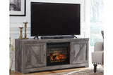 Wynnlow Gray 63" TV Stand with Electric Fireplace