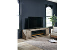 Krystanza Weathered Gray TV Stand with Electric Fireplace