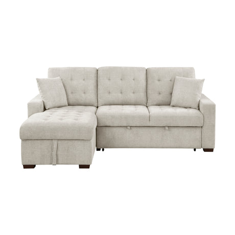 Waitsfield Sand 2-Piece Sectional with Left Chaise, Pull-out Bed and Hidden Storage from Homelegance - Luna Furniture