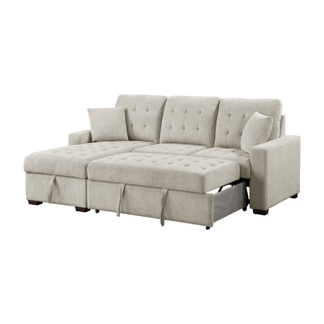 Waitsfield Sand 2-Piece Sectional with Left Chaise, Pull-out Bed and Hidden Storage from Homelegance - Luna Furniture