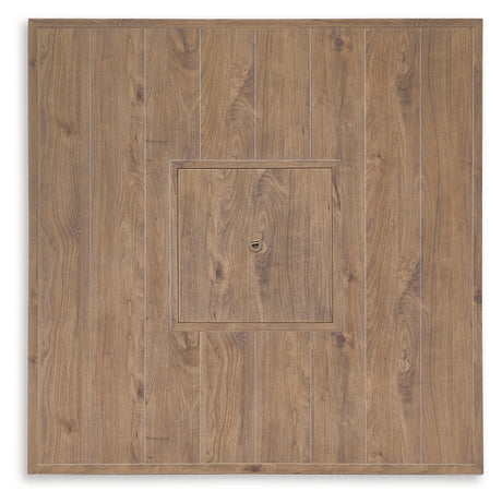 Walton Bridge Driftwood Outdoor Bar Table with Fire Pit from Ashley - Luna Furniture