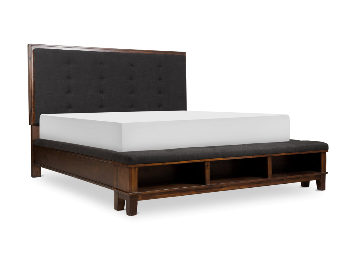 Watson Brown King Upholstered Storage Panel Bed from Homelegance - Luna Furniture