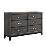 Watson Gray Oak and Black 6-Drawer Dresser from Coaster - Luna Furniture