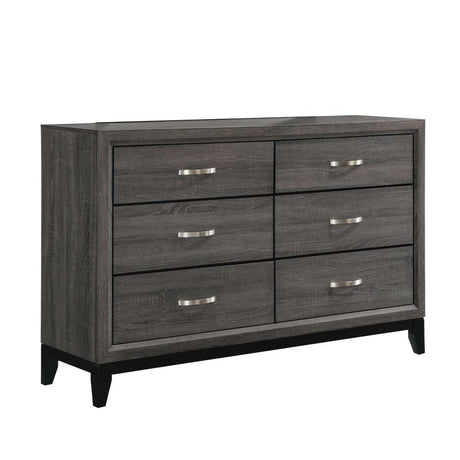 Watson Gray Oak and Black 6-Drawer Dresser from Coaster - Luna Furniture