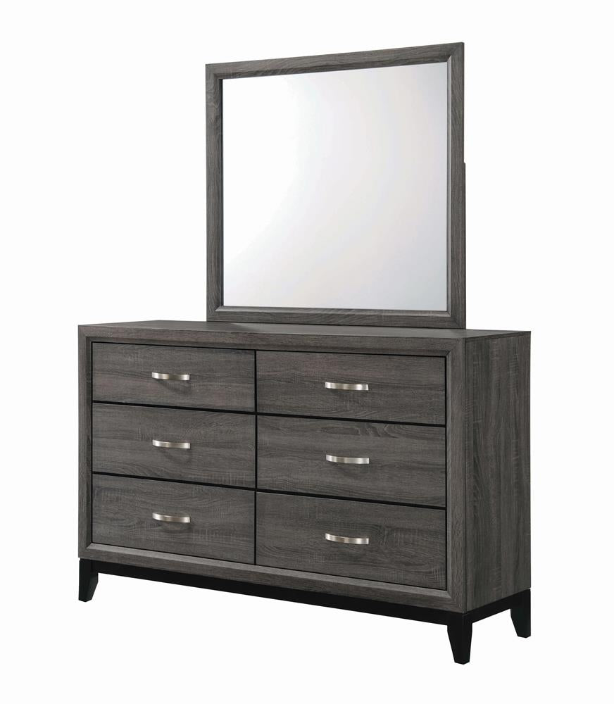Watson Gray Oak and Black 6-Drawer Dresser from Coaster - Luna Furniture