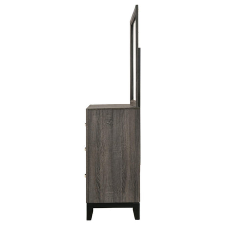 Watson Gray Oak and Black 6-Drawer Dresser with Mirror from Coaster - Luna Furniture