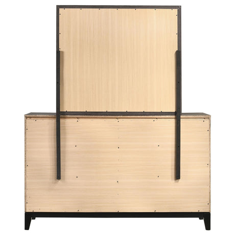 Watson Gray Oak and Black 6-Drawer Dresser with Mirror from Coaster - Luna Furniture