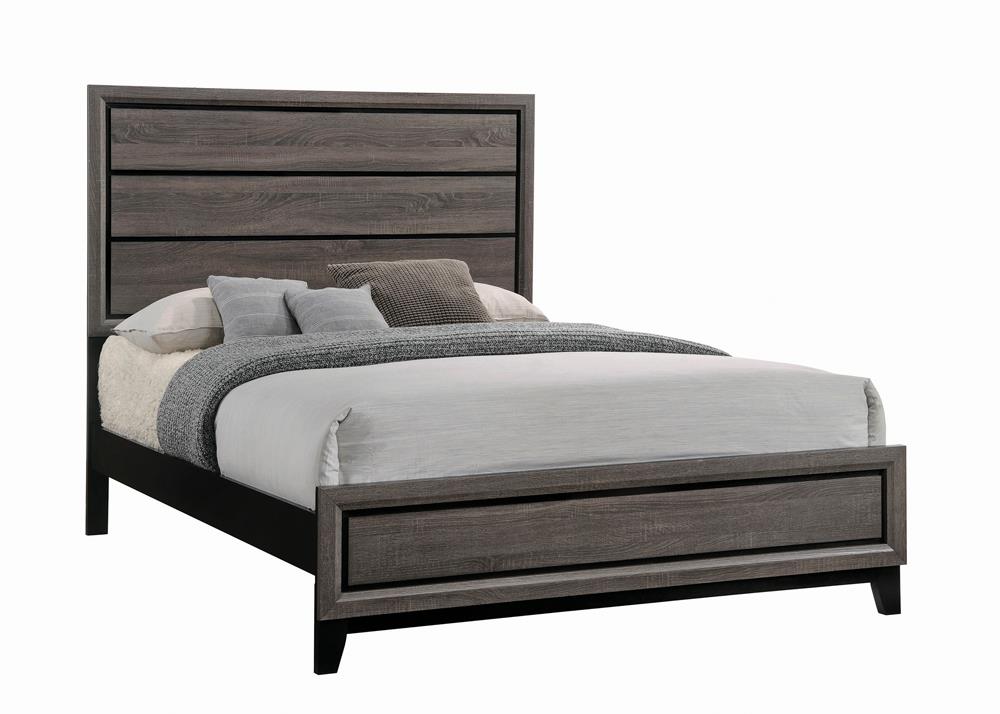 Watson Gray Oak and Black Eastern King Bed from Coaster - Luna Furniture