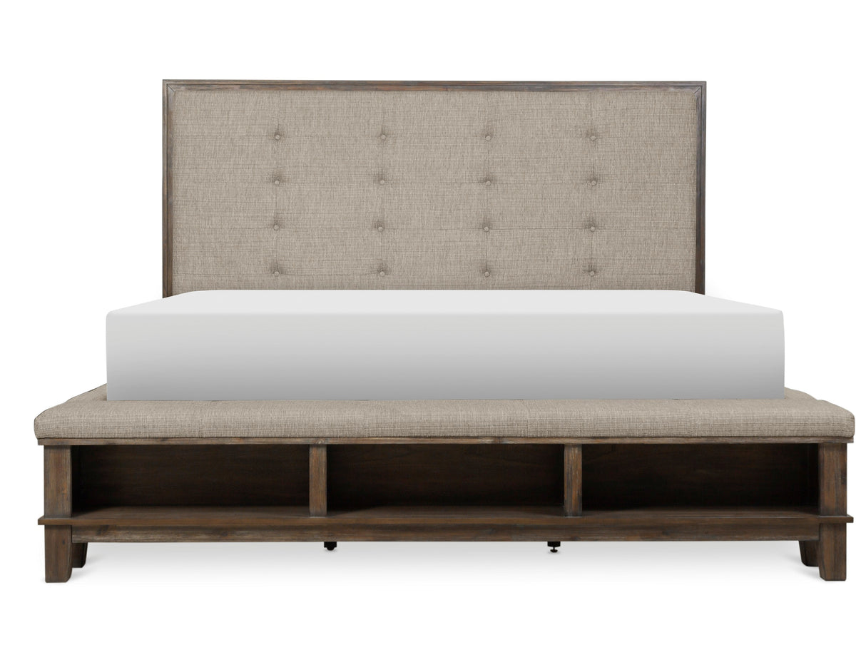 Watson Gray Queen Upholstered Storage Panel Bed from Homelegance - Luna Furniture