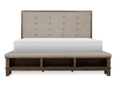 Watson Gray Queen Upholstered Storage Panel Bed from Homelegance - Luna Furniture