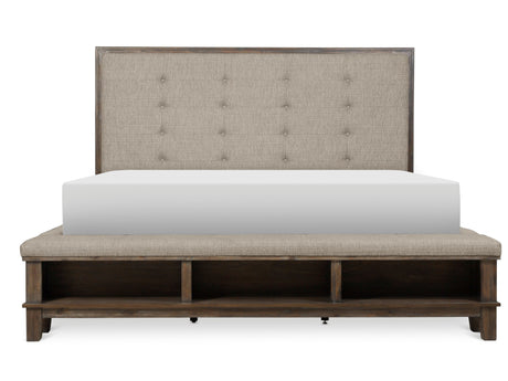 Watson Gray Queen Upholstered Storage Panel Bed from Homelegance - Luna Furniture