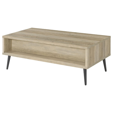 Welsh Antique Pine and Gray 1-Drawer Rectangular Engineered Wood Coffee Table with Storage Shelf from Coaster - Luna Furniture