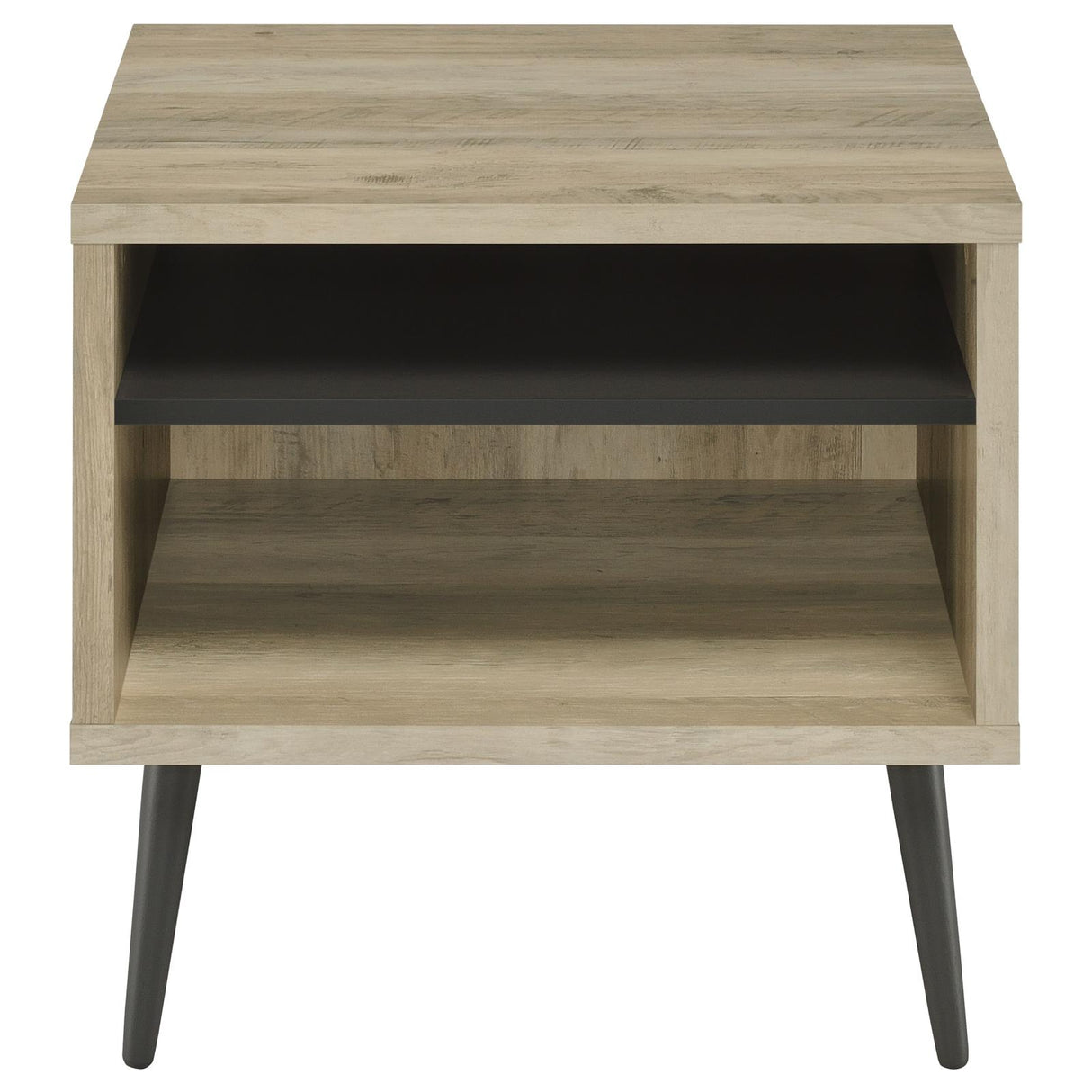 Welsh Antique Pine and Gray Square Engineered Wood End Table with Shelf from Coaster - Luna Furniture