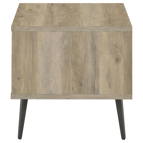 Welsh Antique Pine and Gray Square Engineered Wood End Table with Shelf from Coaster - Luna Furniture