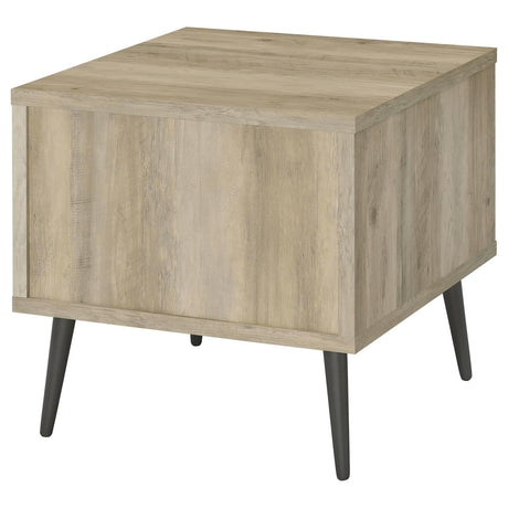 Welsh Antique Pine and Gray Square Engineered Wood End Table with Shelf from Coaster - Luna Furniture