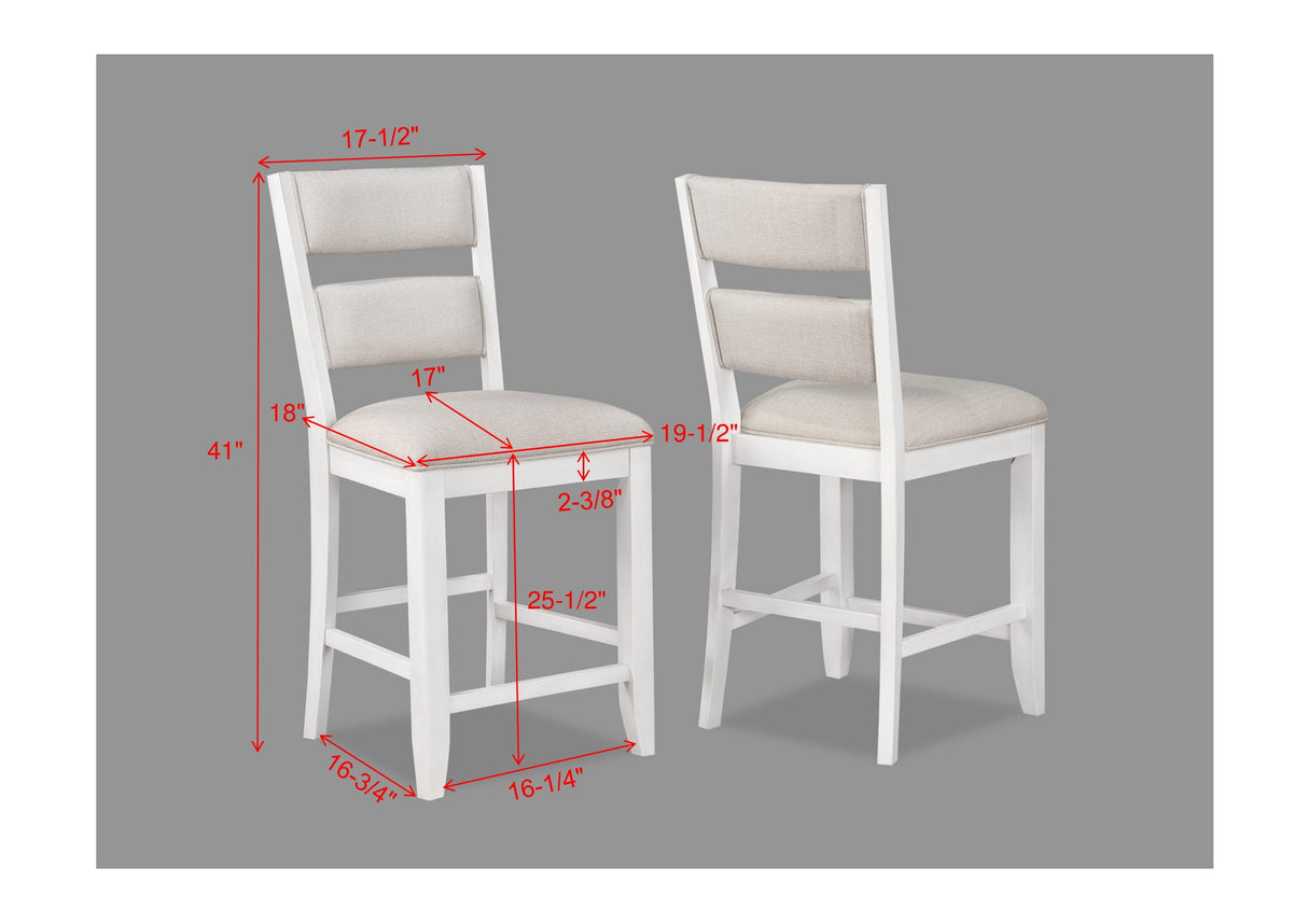 Wendy White Counter Height Chair, Set of 2 from Crown Mark - Luna Furniture
