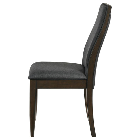 Wes Dark Walnut and Gray Upholstered Side Chair, Set of 2 from Coaster - Luna Furniture