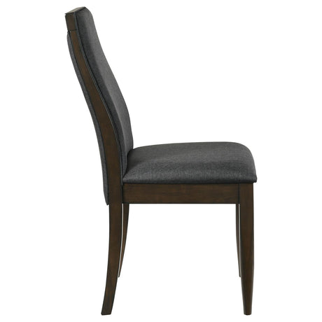 Wes Dark Walnut and Gray Upholstered Side Chair, Set of 2 from Coaster - Luna Furniture