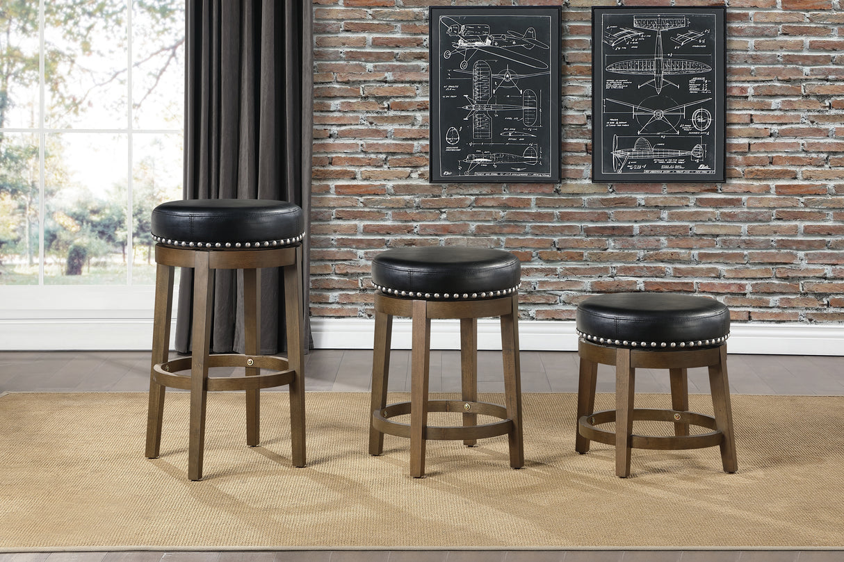 Westby Black/Brown Round Swivel Counter Height Stool, Set of 2 from Homelegance - Luna Furniture