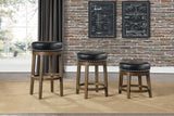 Westby Black/Brown Round Swivel Stool, Black, Set of 2 from Homelegance - Luna Furniture